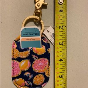NWT Simply Southern Hand sanitizer holder keychain blue citrus fruit